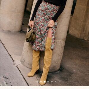 Sezane Tan Midi Skirt